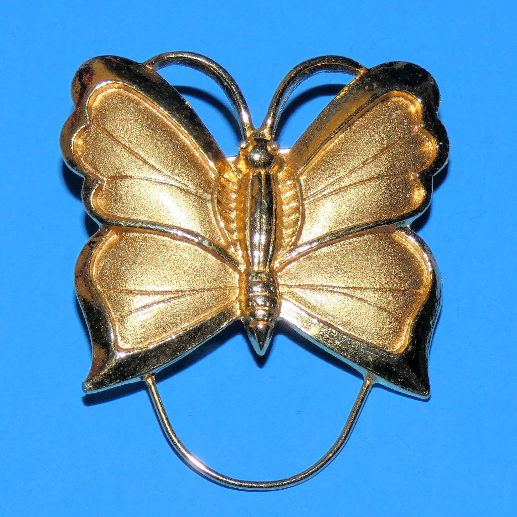 Vintage Torino Butterfly Brooch Pin Flying Insect Bug Wings Gold Tone Signed